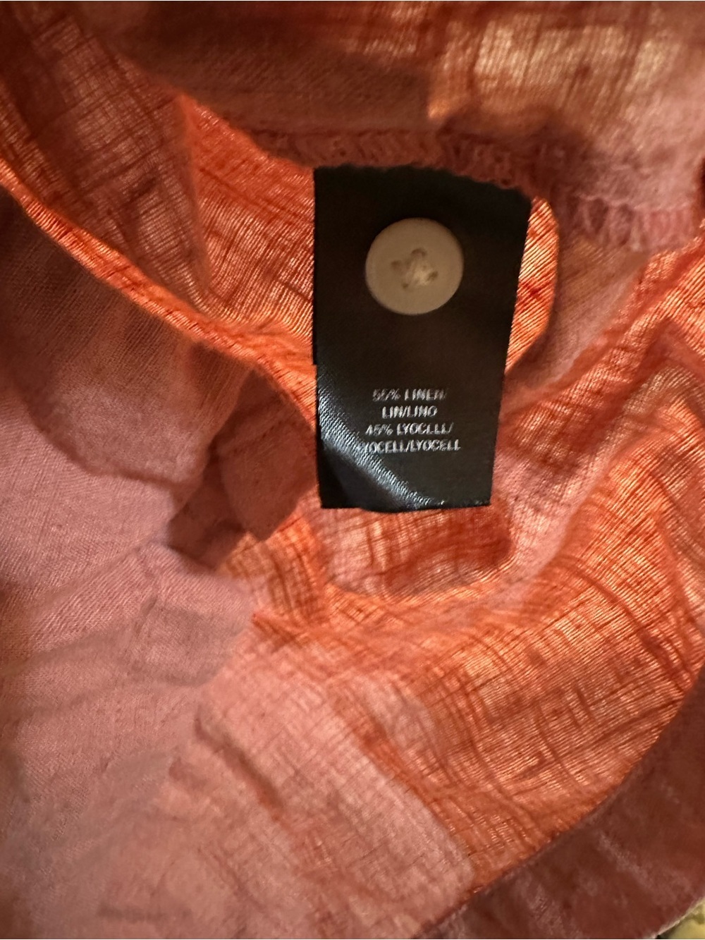 Kenneth Cole Men’s Pink Slim Fit Short Sleeve Button-Up Shirt Large Linen - Picture 4 of 4
